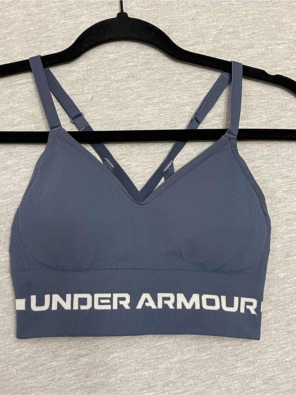 Under Armour Women's Slate Blue Supportive Seamless Sports Bra